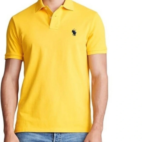The Iconic Mesh Polo Ralph Lauren NWT Shirt Yellow Size XL 18/20 - Picture 1 of 8